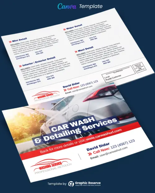 Car Wash & Detailing EDDM Postcard (Canva Template)