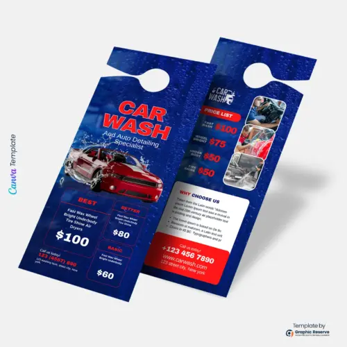 Editable Car Wash Pricing Door Hanger Template