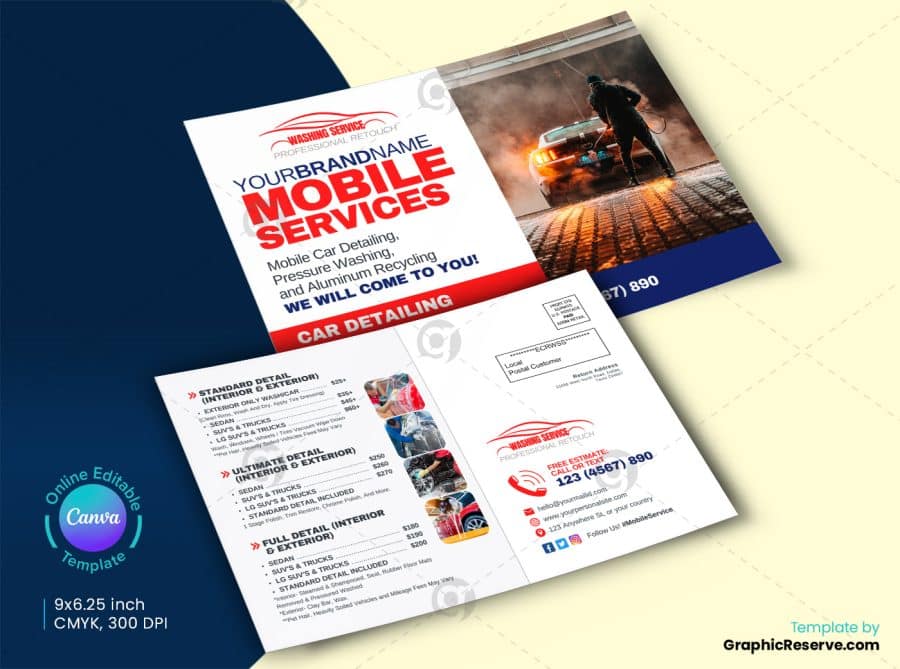 Mobile Car Wash Direct Mail EDDM Back