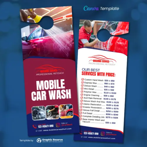 Mobile Car Wash Door Hanger (Canva Template)