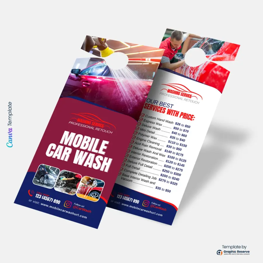 Mobile Car Wash Door Hanger (Canva Template)