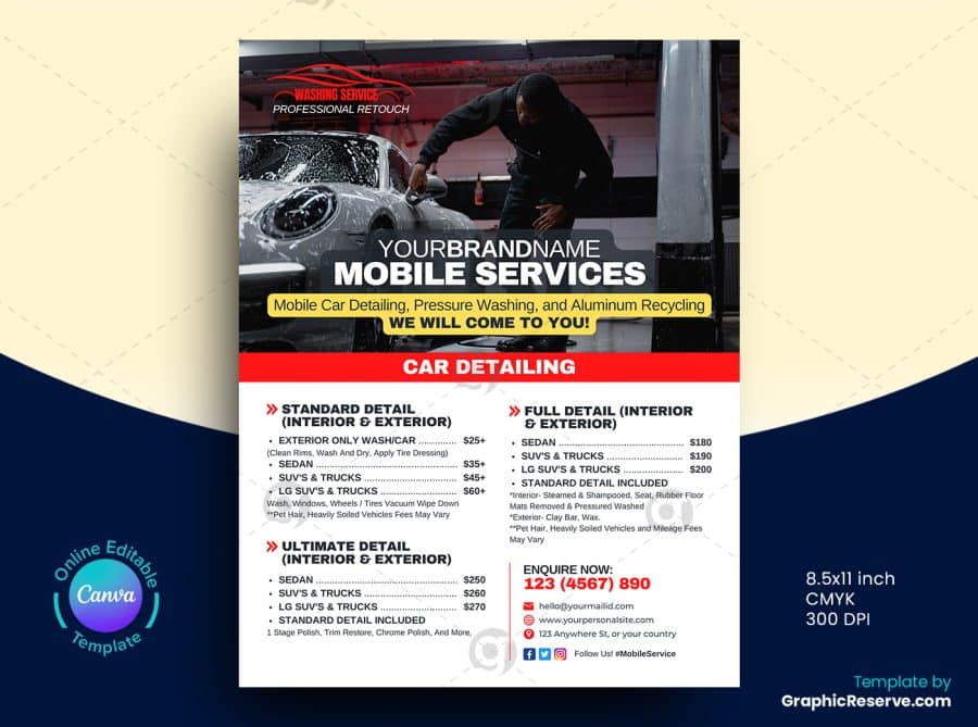 Mobile Car Wash Flyer Design