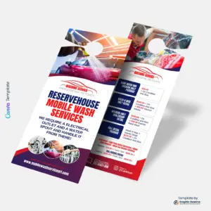 Mobile Wash Door Hanger Template – Editable in Canva
