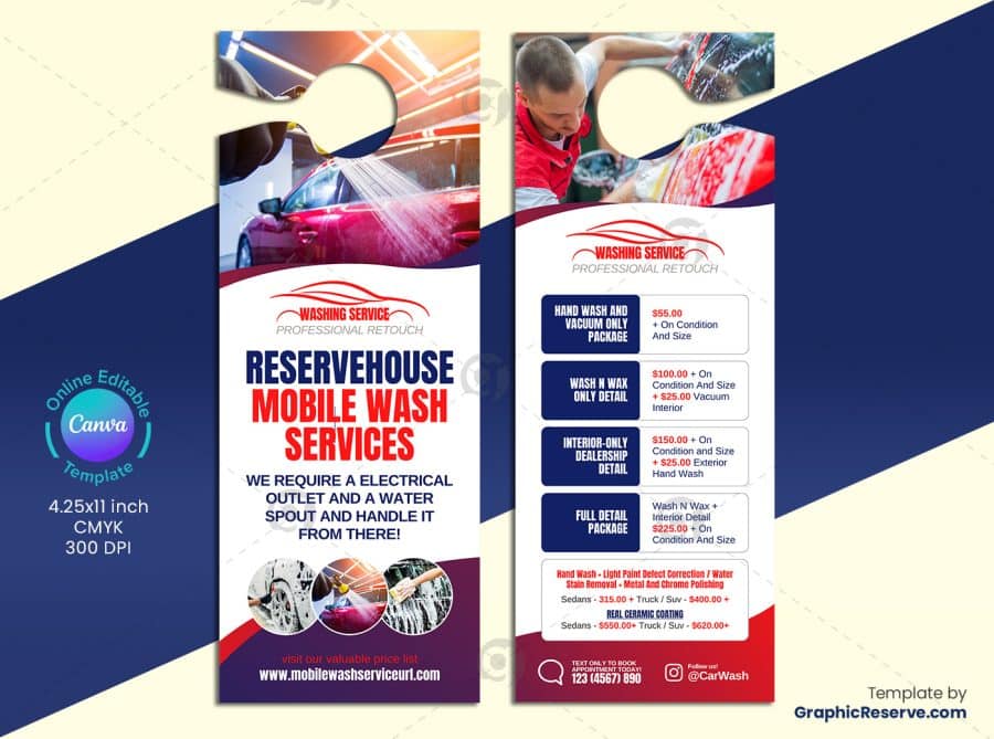 Mobile Wash Service Door Hanger