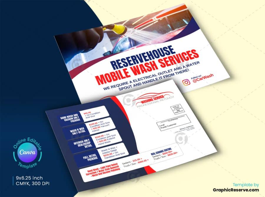 Mobile Wash Service EDDM Mailer Back