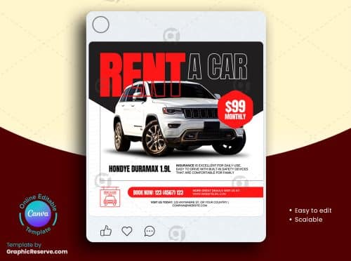 Rent A Car Social Media Banner