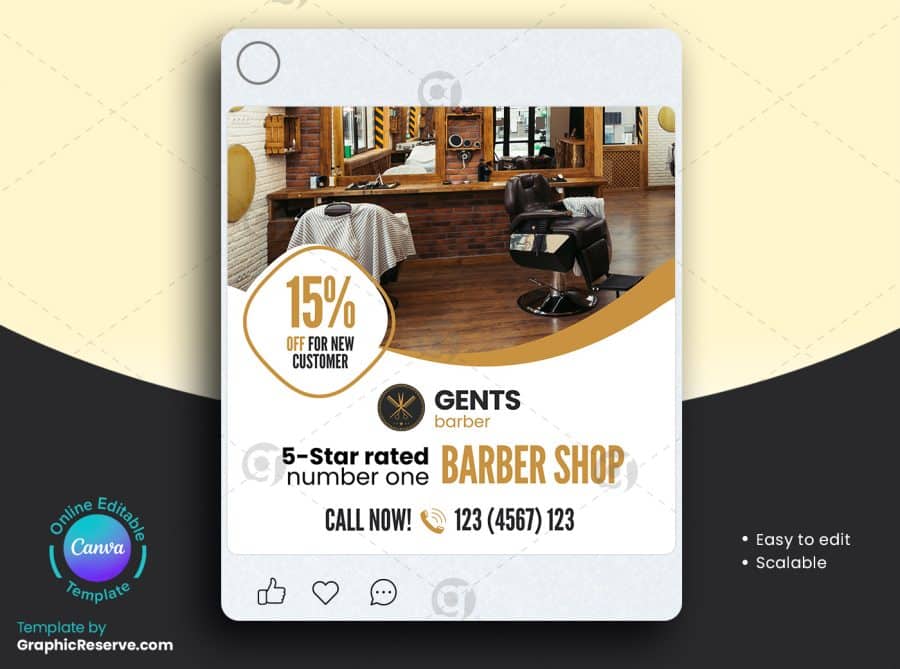 BarberShop Instagram Post