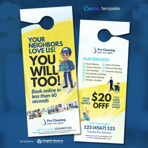 Cleaning Service Door Hanger (Canva Template)