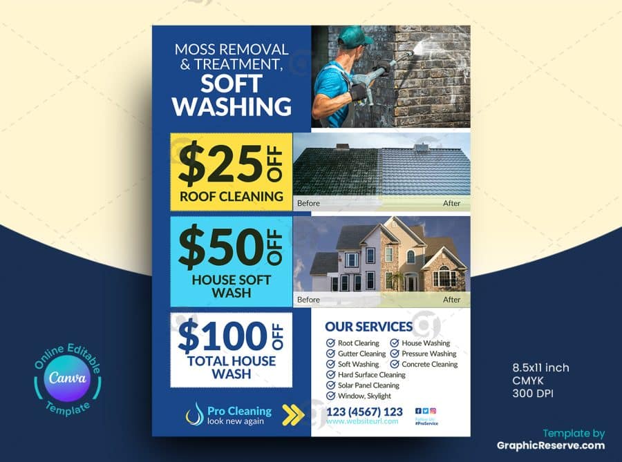 Cleaning Service Flyer Design 2v 1
