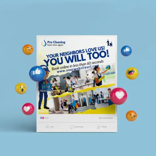 Cleaning Service Marketing Web Banner (Canva Template)