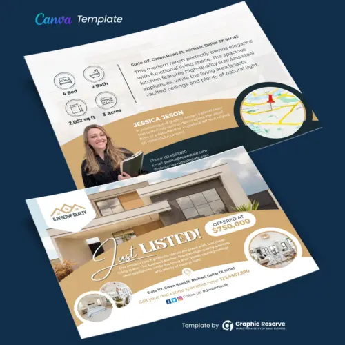 Customizable Just Sold EDDM Postcard Template for Real Estate Marketing