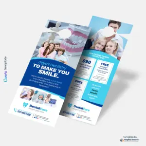Digital Dentistry Door Hanger Template | Modern Dental Clinic Canva Design