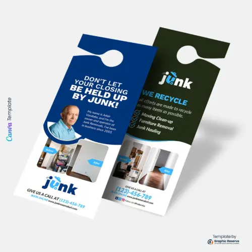 Junk Removal Door Hanger Template - Editable in Canva
