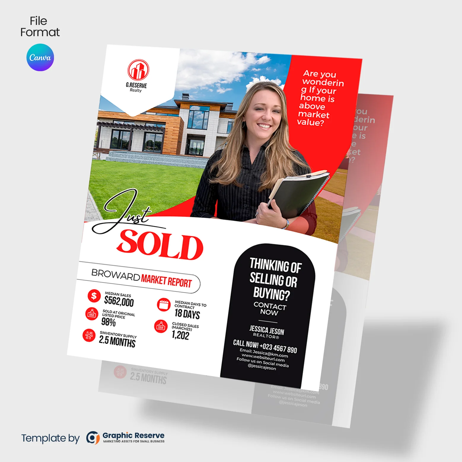 Just Sold Realtor Flyer (Canva Template)