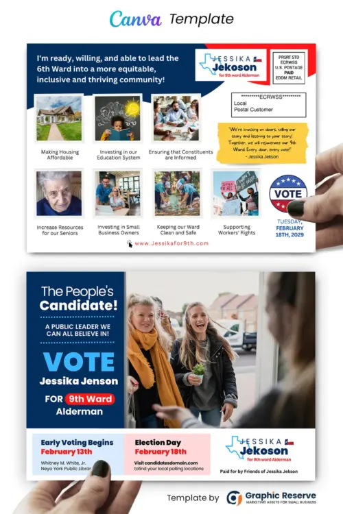Political Direct Mail Postcard EDDM (Canva Template)