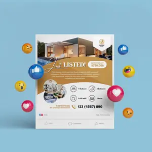 Just Listed  Marketing  ( ) Social Media Post Canva Template — Local Contractor Social Media Post Design