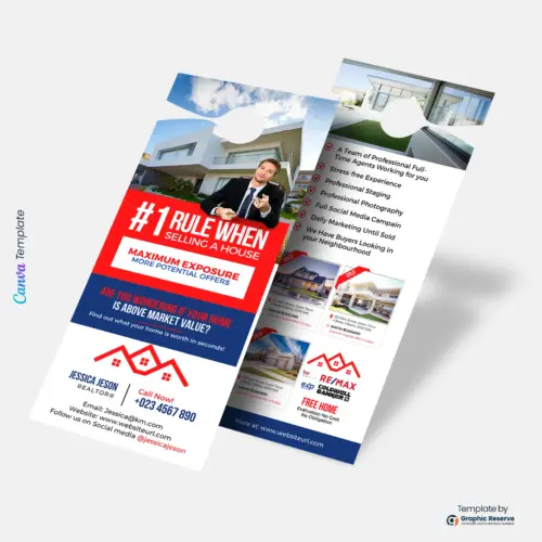 Selling A House Real Estate Door Hanger (Canva Template)