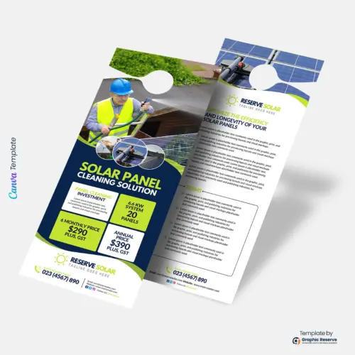 Solar Panel Cleaning Door Hanger (Canva Template)
