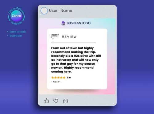 google review social media post design canva