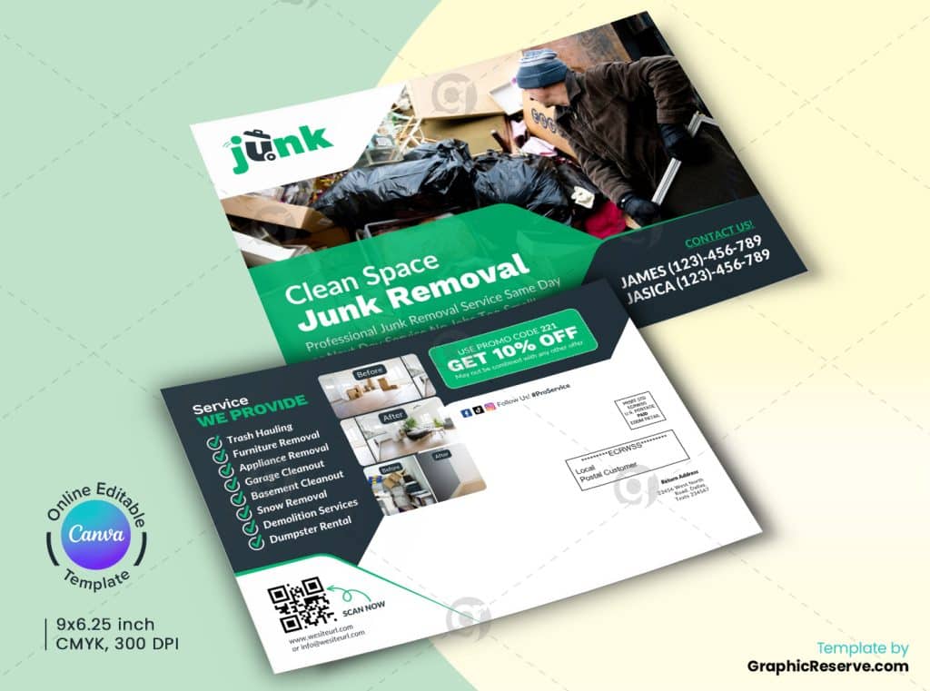 Clean Space Junk Removal EDDM Mailer Canva Design B