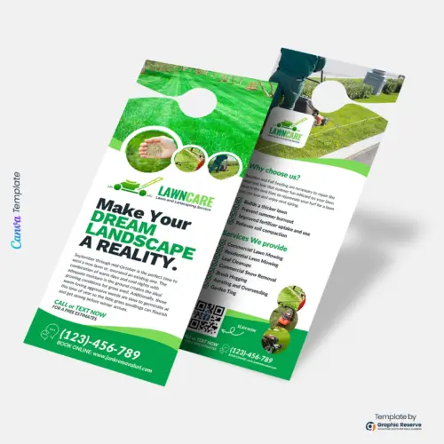 DIY Lawn Care Door Hanger Template – Easy Canva Lawn Service Marketing