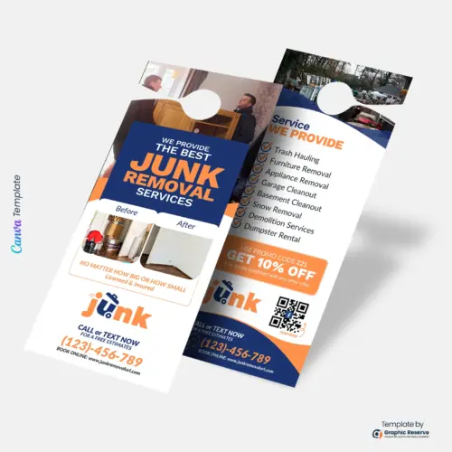 Junk Removal Coupon Door Hanger Canva Template