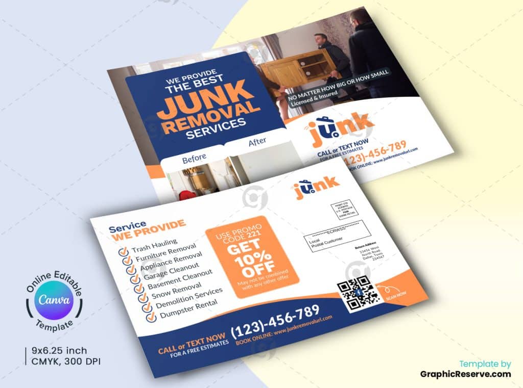 Junk Removal Coupon EDDM Canva Template B