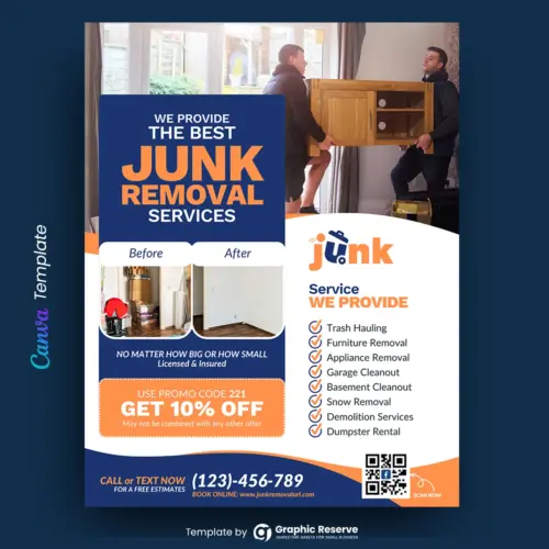 Junk Removal Coupon Flyer Canva Template
