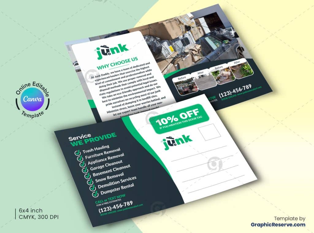 Junk Removal Postcard Canva Design B