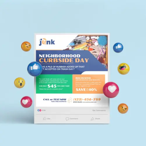 Junk Removal Services Social Media Banner Canva Template