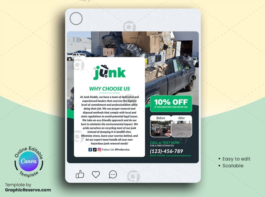 Junk Removal Social Media Banner Canva Template