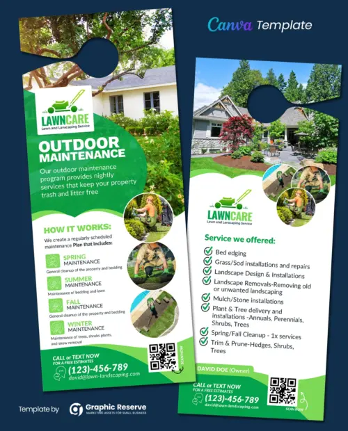 Landscaping Canva Door Hanger Template