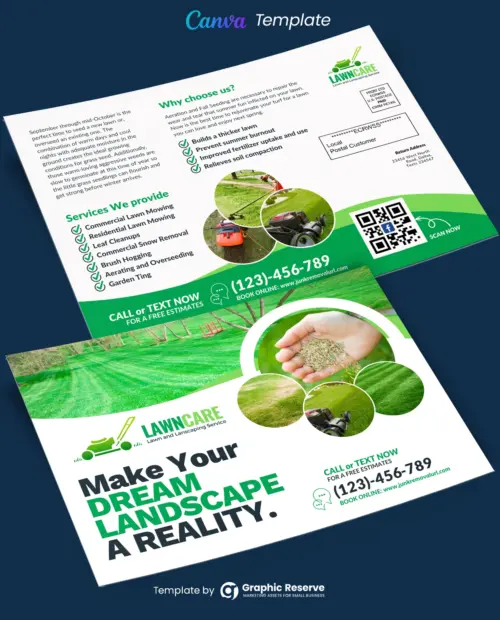 Lawn Care Direct Mail EDDM Canva Template