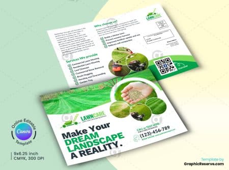 Lawn Care Direct Mail EDDM Canva Template F