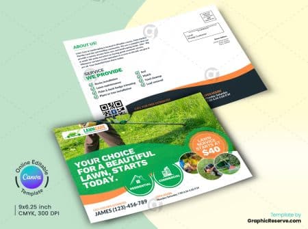 Lawn Care Service EDDM Mailer Canva Template F