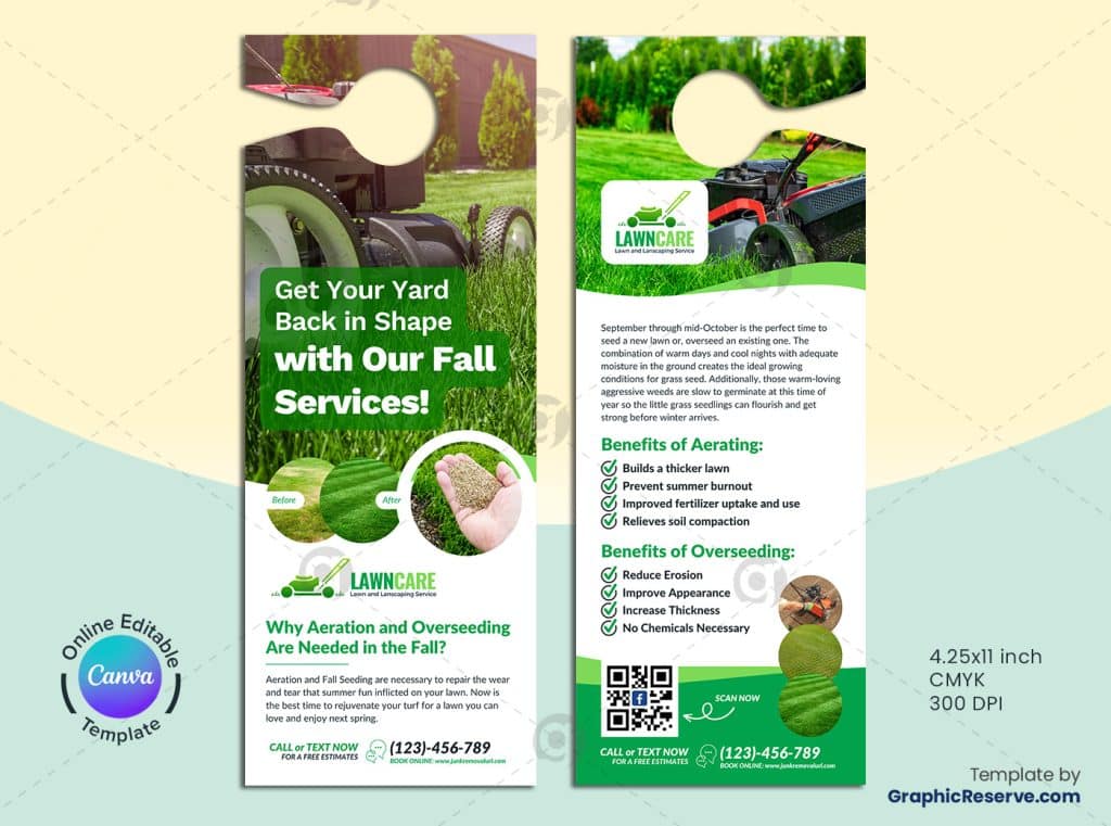 Lawn Planting Service Door Hanger Canva Template