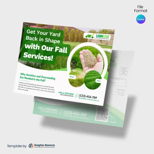 Lawn Planting Service EDDM Postcard Canva Design