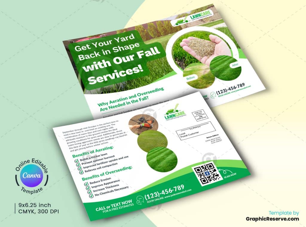Lawn Planting Service EDDM Postcard Canva Design B