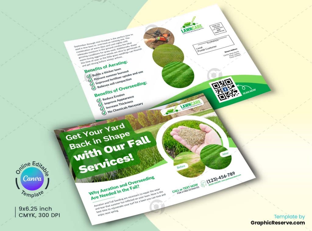 Lawn Planting Service EDDM Postcard Canva Design F