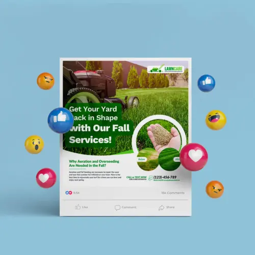 Lawn Planting Service Social Media Banner Canva Template