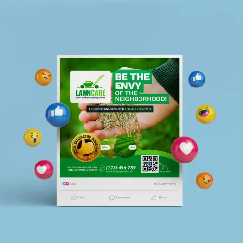 Lawn Service Social Media Banner Canva Template