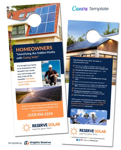 Solar Energy Door Hanger (Canva Template)