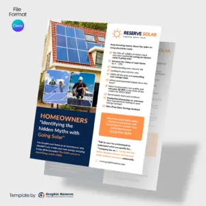 Solar Flyer Canva Template Marketing