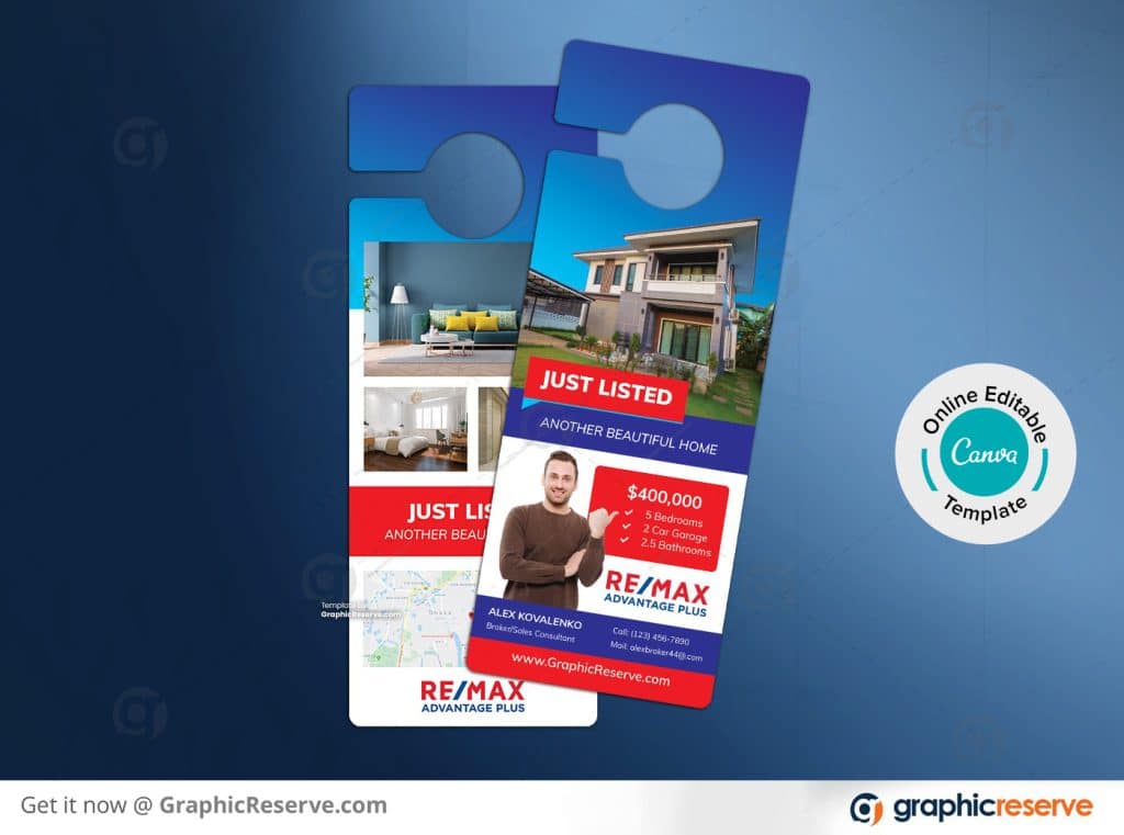 remax real estate broker door hanger previews front