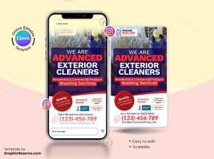 Advance Cleaning Service Canva Instagram Story Banner – Canva template