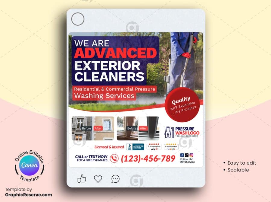 Advance Cleaning Service Canva Marketing Material Bundle Template - Image 6