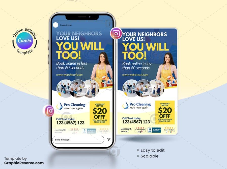 Cleaning Service Canva Instagram Story Banner