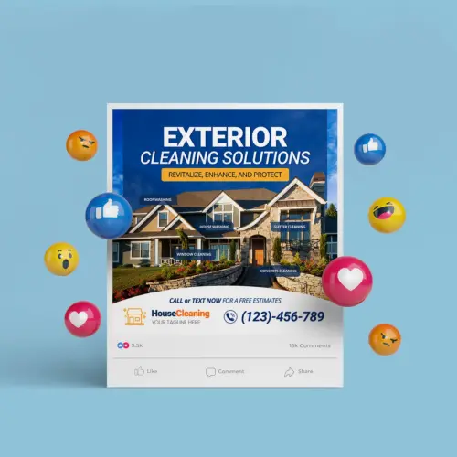 Editable Canva Exterior Cleaning Banner Templates for Facebook & Instagram Ads