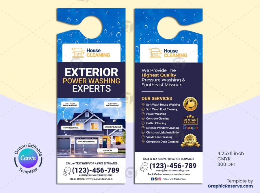 Exterior Cleaning Canva Door Hanger - Image 2