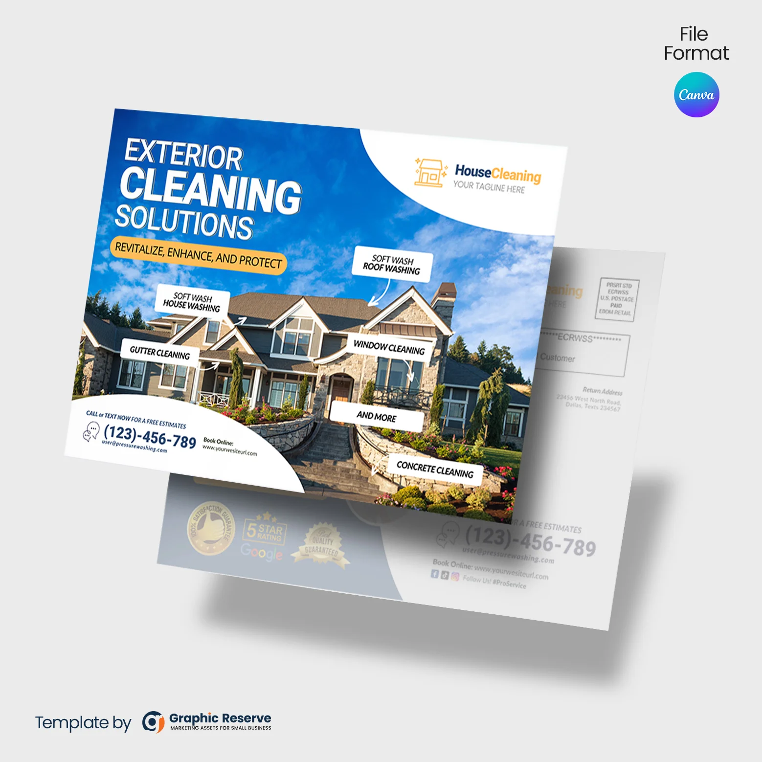 Exterior Cleaning EDDM Mailer Canva Design